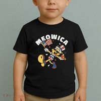 Meowica Fourth Of July Funny Cat Toddler T-Shirt thumb 2