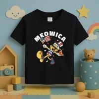 Meowica Fourth Of July Funny Cat Toddler T-Shirt thumb 3
