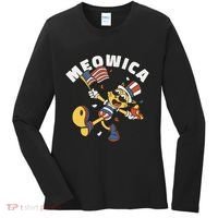 Meowica Fourth Of July Funny Cat Women's Long Sleeve Shirt thumb 0