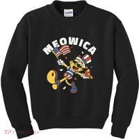 Meowica Fourth Of July Funny Cat Kids Sweatshirt thumb 0