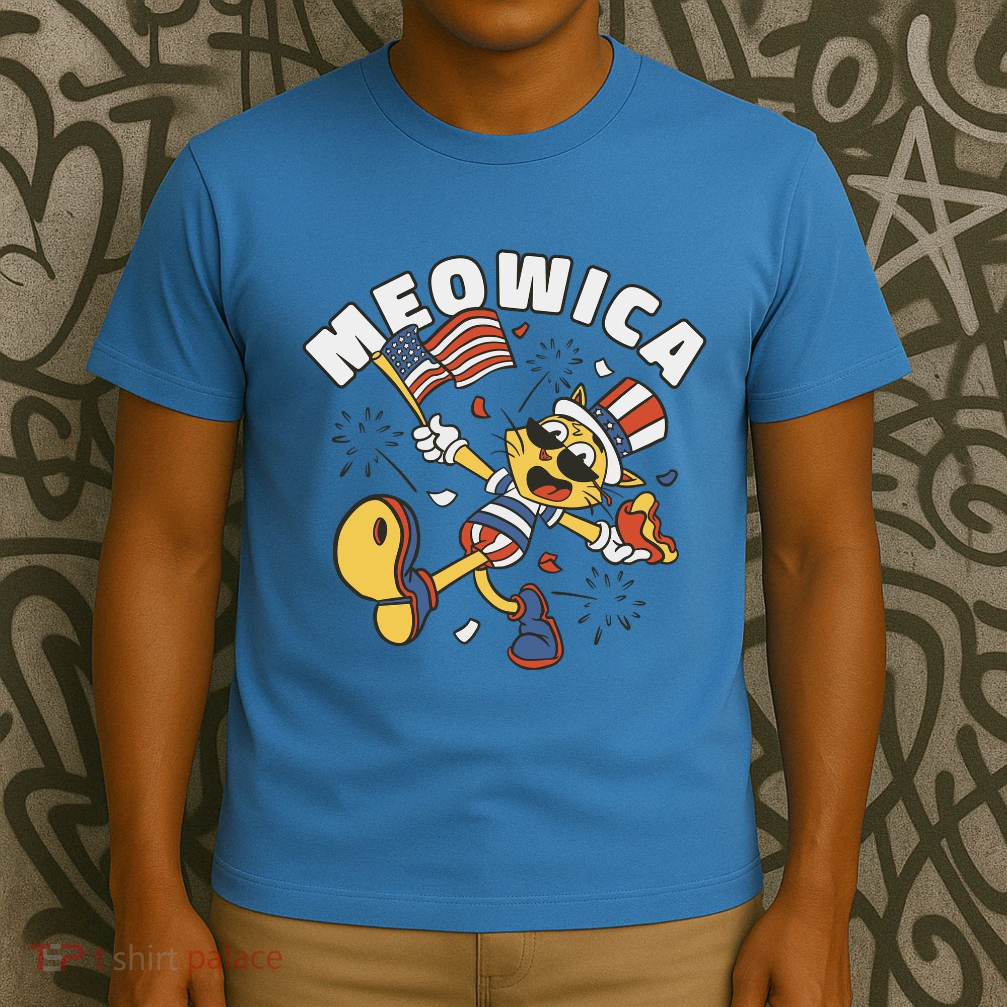 Meowica Fourth Of July Funny Cat T-Shirt