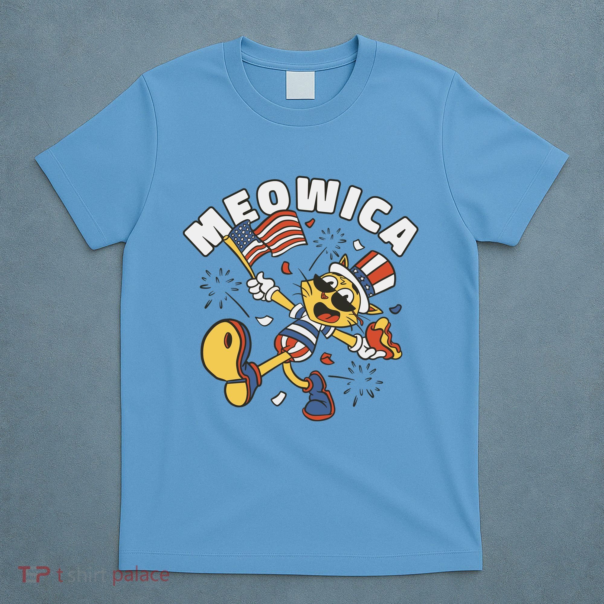 Meowica Fourth Of July Funny Cat T-Shirt