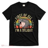 Moodeng First Of All IM A Delight Vintage Angry Moo Deng T-Shirt thumb 0