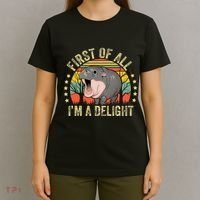 Moodeng First Of All IM A Delight Vintage Angry Moo Deng T-Shirt thumb 4