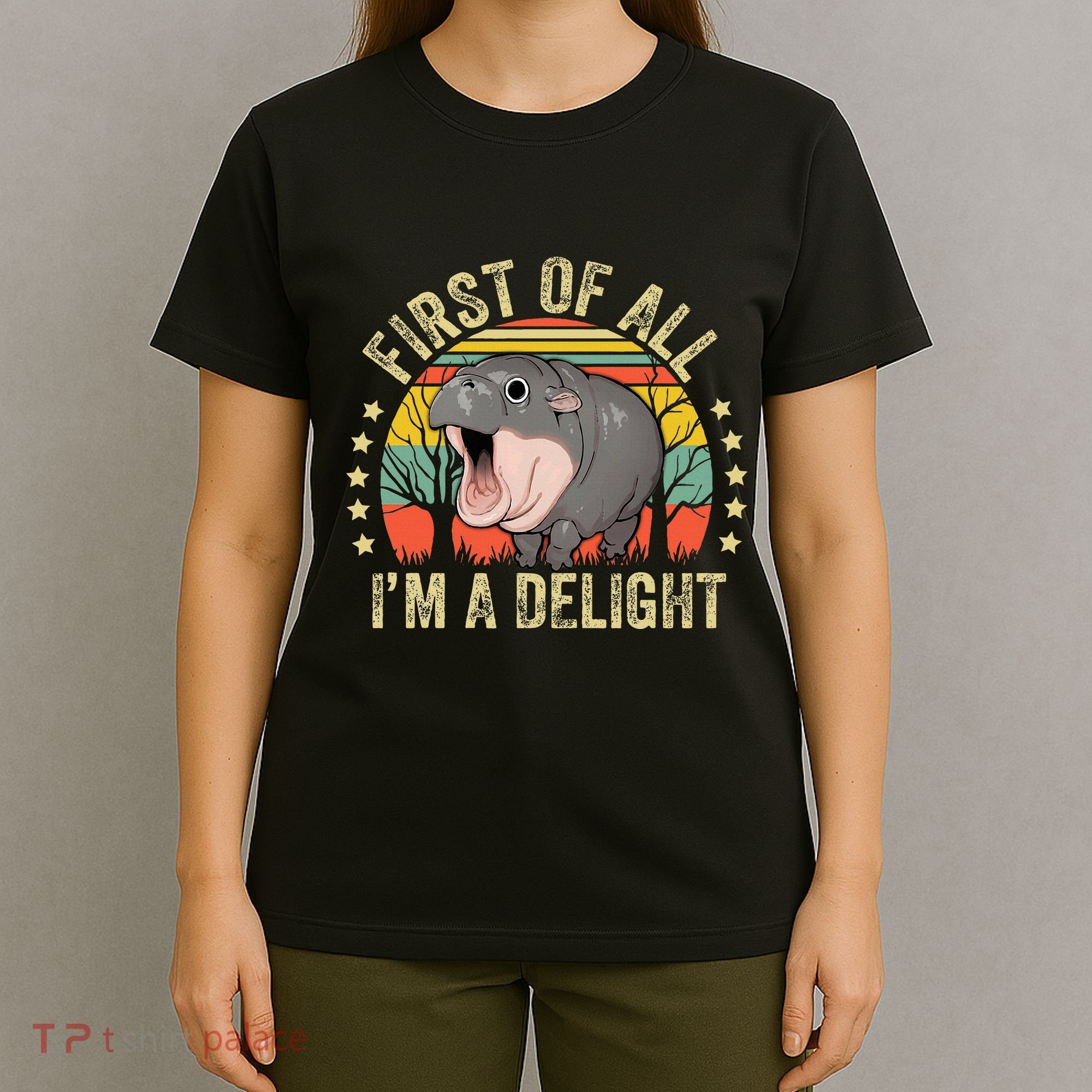 Moodeng First Of All IM A Delight Vintage Angry Moo Deng T-Shirt