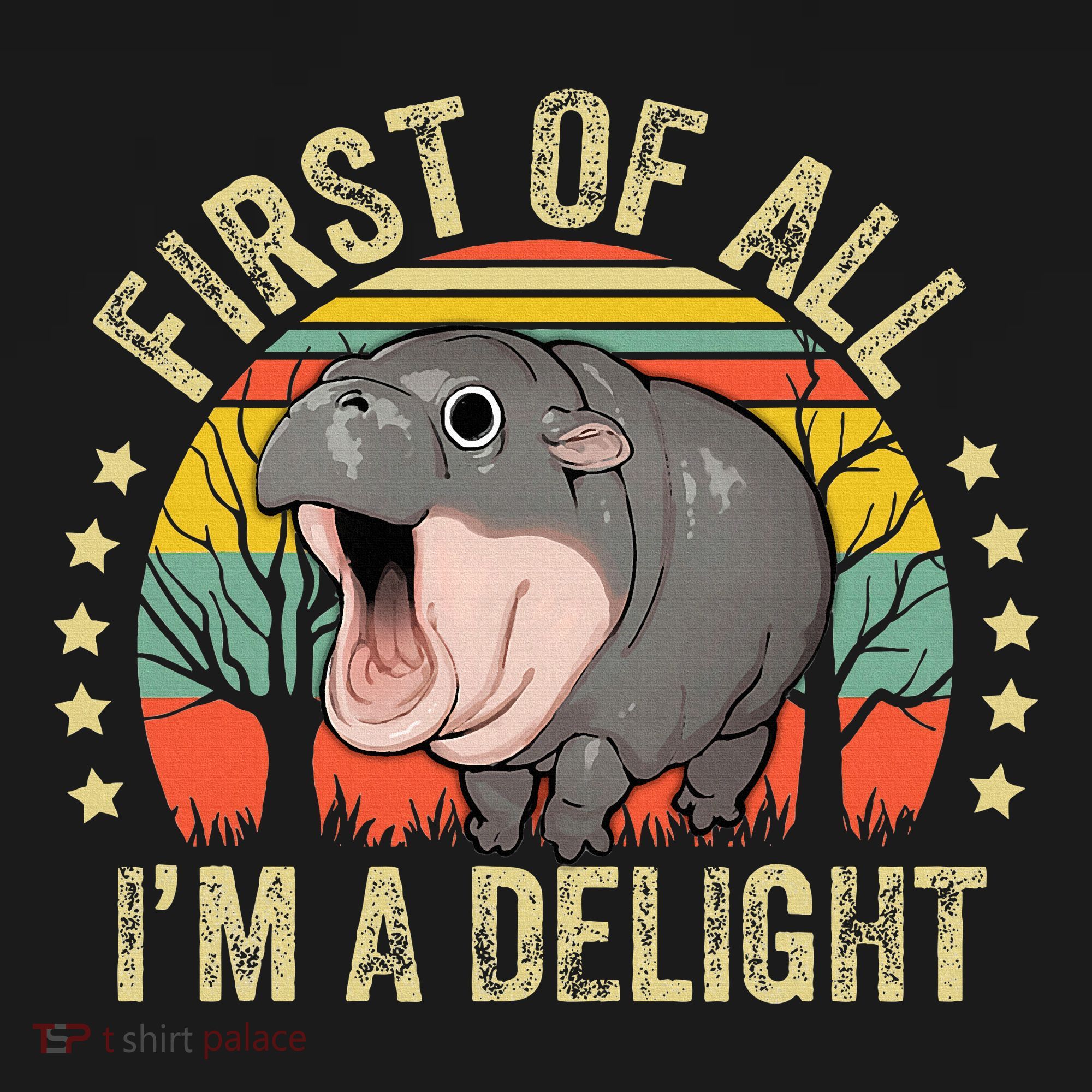 Moodeng First Of All IM A Delight Vintage Angry Moo Deng T-Shirt