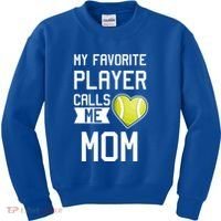 My Favorite Player Calls Me Mom Tennis Mom Racket Great Gift Kids Sweatshirt thumb 0