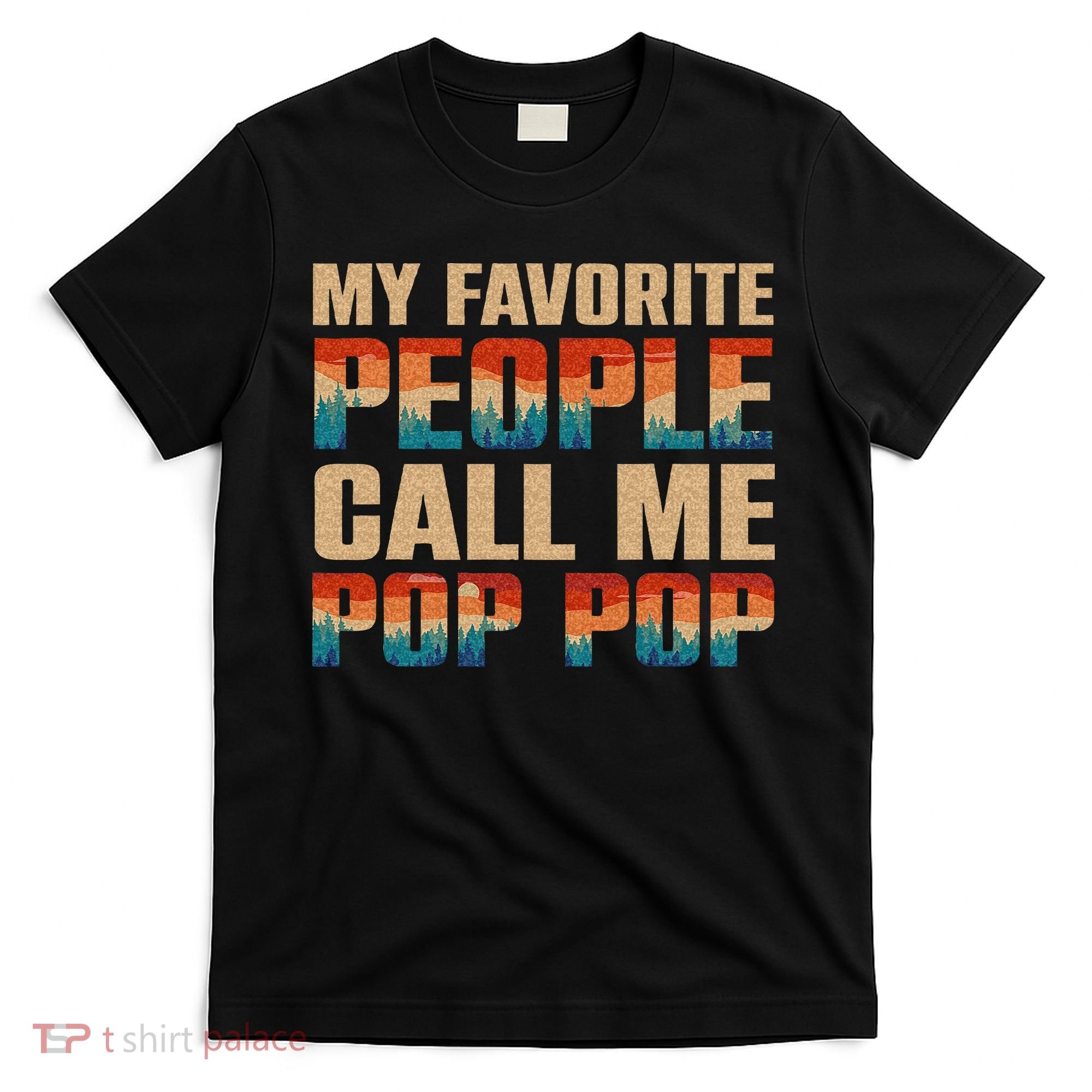 My Favorite People Call Me Pop Pop Men Vintage Grandpa T-Shirt