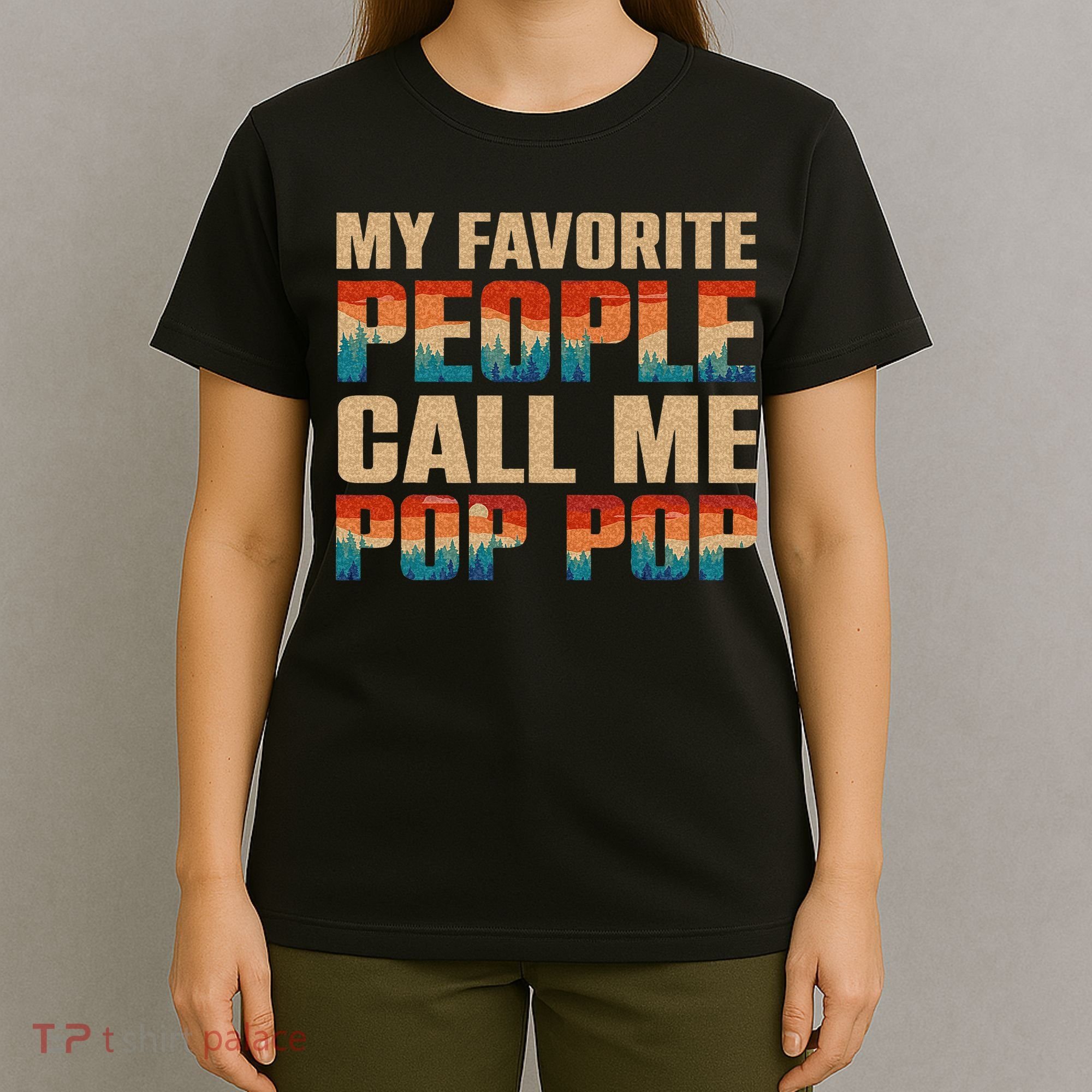 My Favorite People Call Me Pop Pop Men Vintage Grandpa T-Shirt