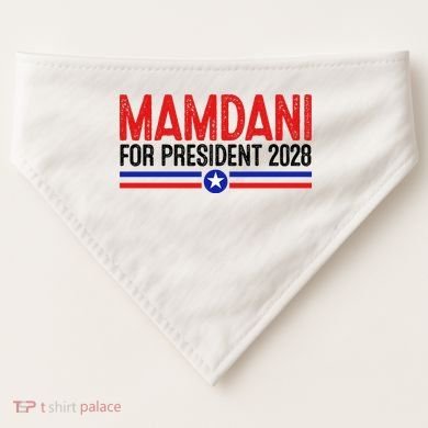 Mamdani For President 2028 Election USA-Made Doggie Bandana