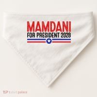 Mamdani For President 2028 Election USA-Made Doggie Bandana thumb 0