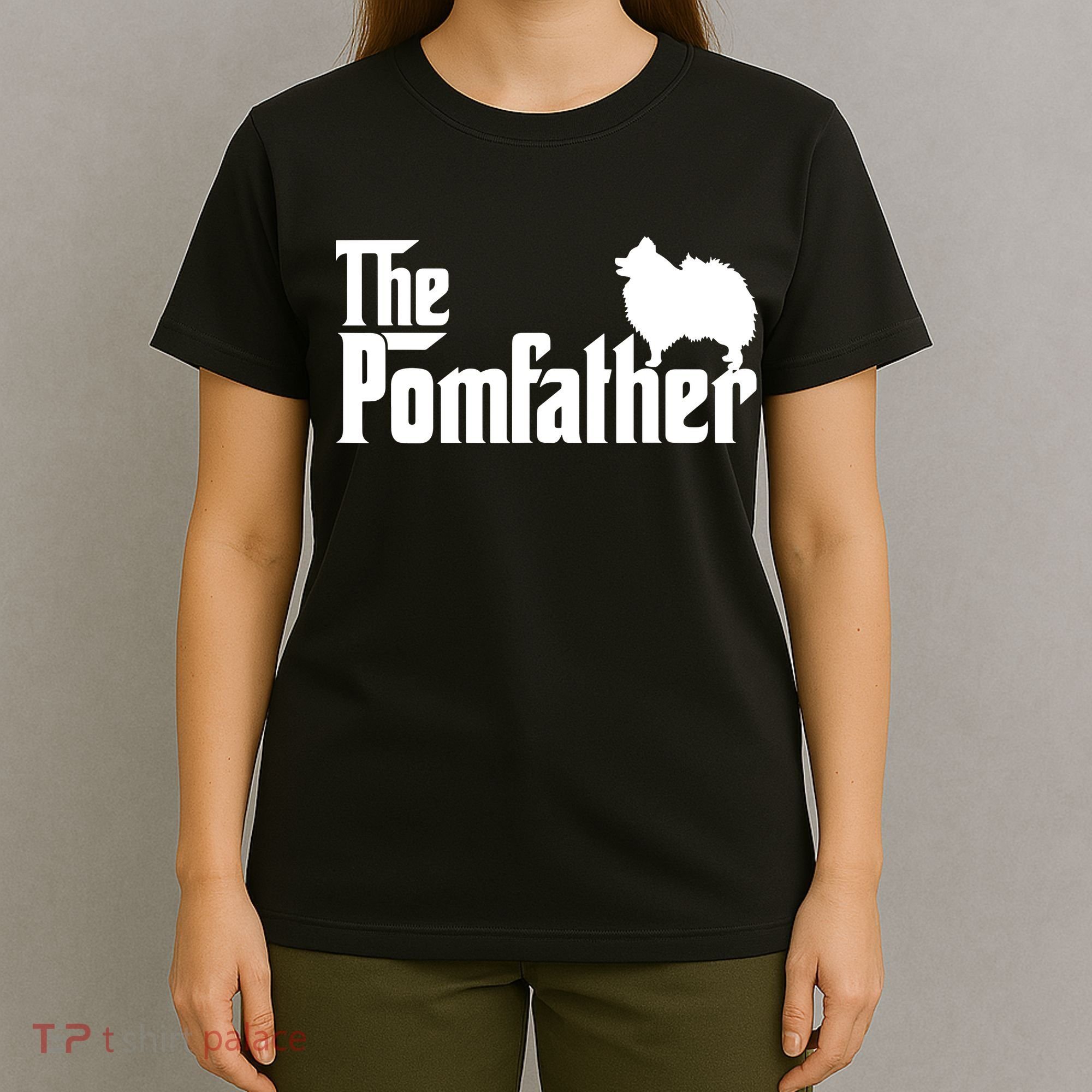 Mens Funny Pomeranian Father Dad The Pom Father Dog Lover T-Shirt