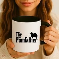 Mens Funny Pomeranian Father Dad The Pom Father Dog Lover Coffee Mug thumb 3