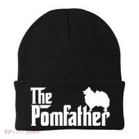 Mens Funny Pomeranian Father Dad The Pom Father Dog Lover Beanie thumb 0