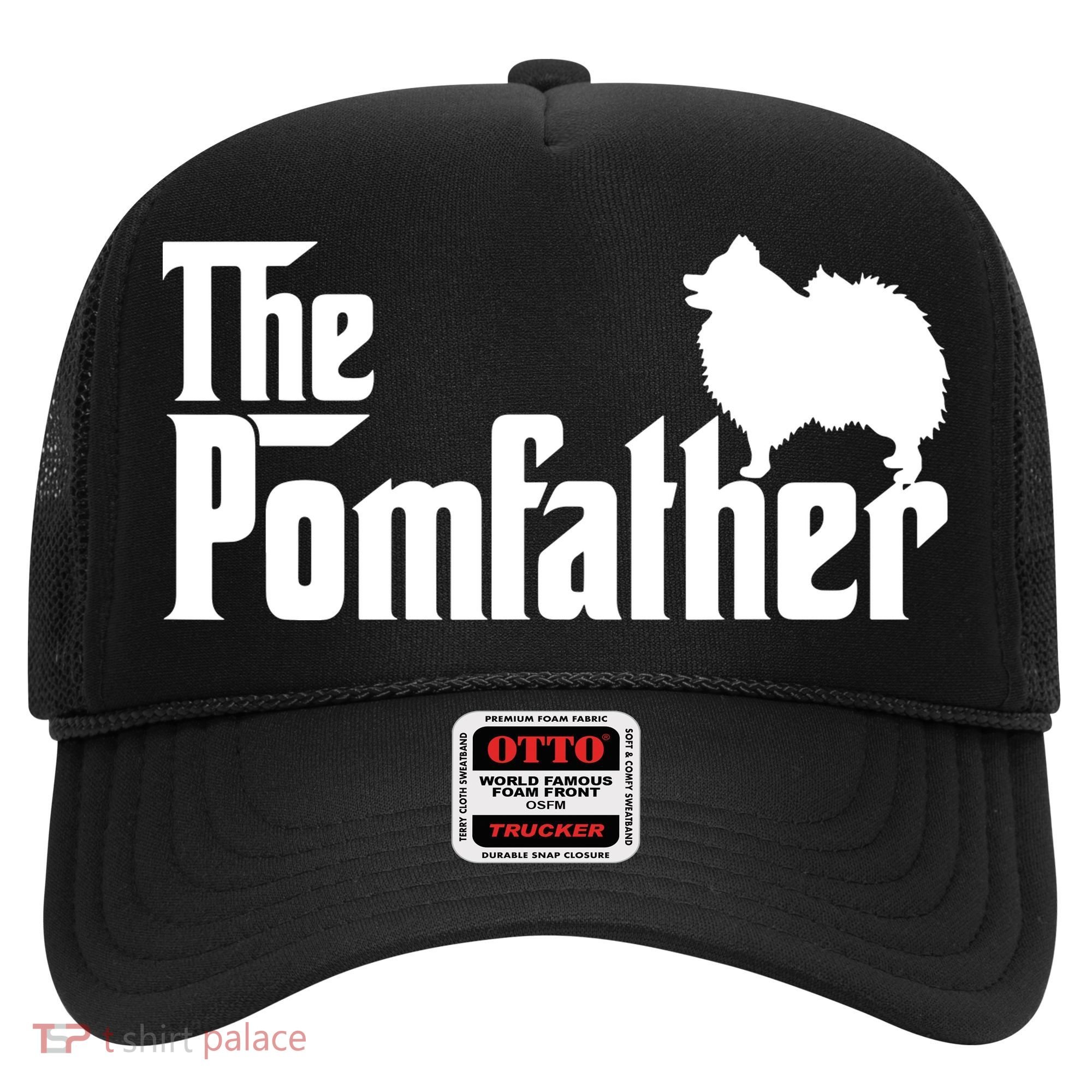 Mens Funny Pomeranian Father Dad The Pom Father Dog Lover Hat