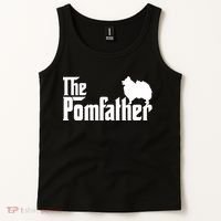 Mens Funny Pomeranian Father Dad The Pom Father Dog Lover Tank Top thumb 2
