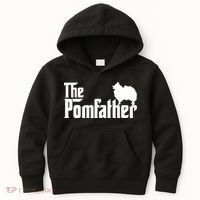 Mens Funny Pomeranian Father Dad The Pom Father Dog Lover Kids Hoodie thumb 0