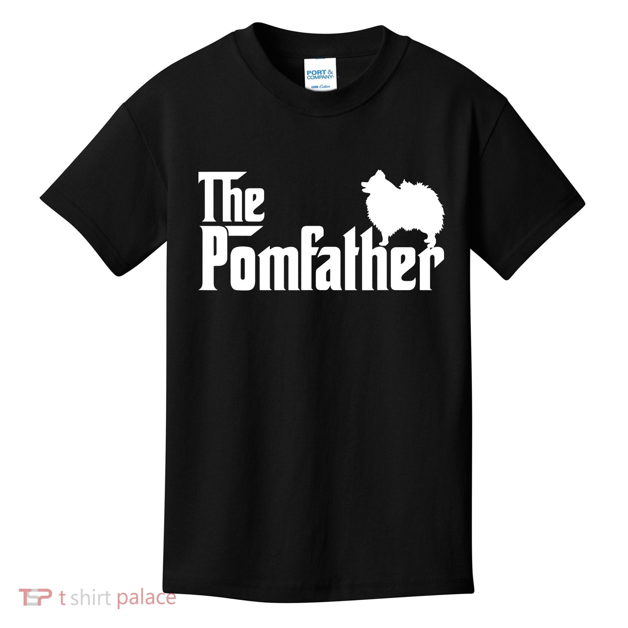 Mens Funny Pomeranian Father Dad The Pom Father Dog Lover Kids T-Shirt