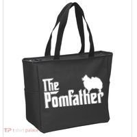 Mens Funny Pomeranian Father Dad The Pom Father Dog Lover Tote Bag thumb 2