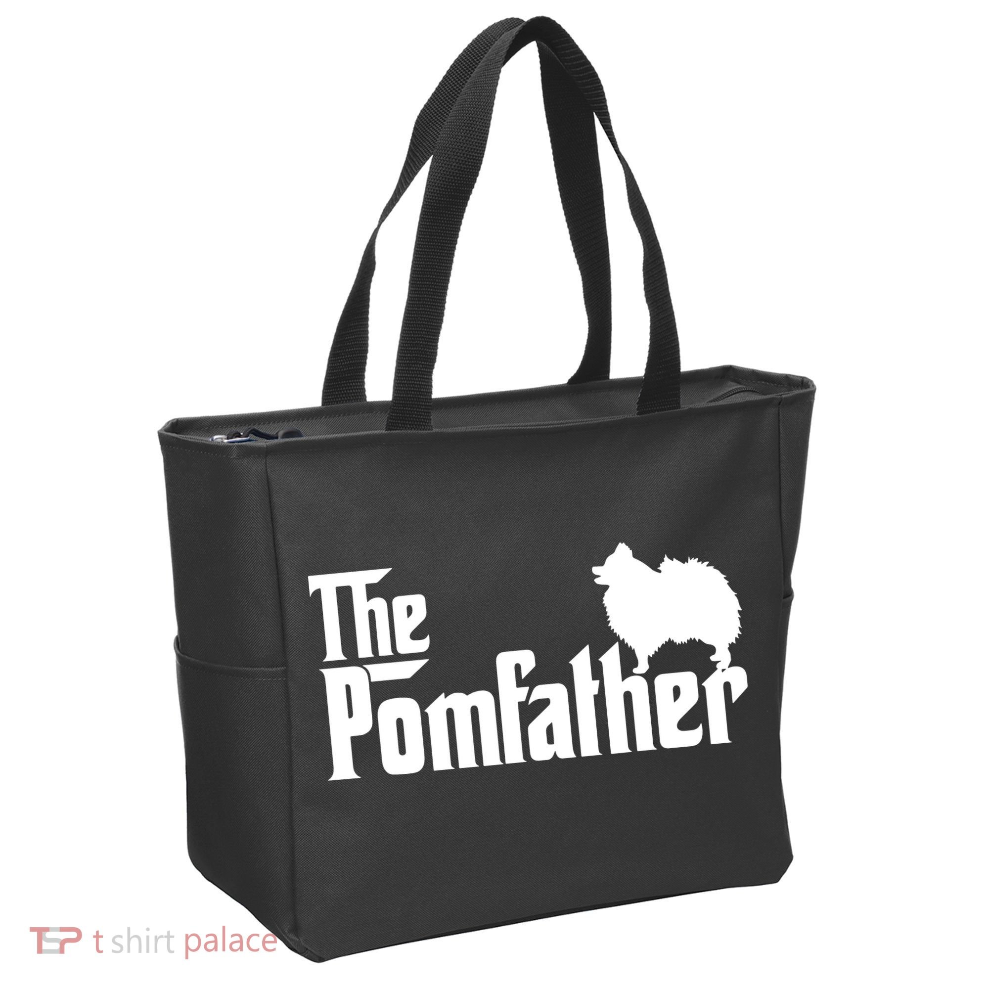 Mens Funny Pomeranian Father Dad The Pom Father Dog Lover Tote Bag