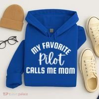 My Favorite Pilot Calls Me Mom Aviator Mother Aviation Gift Hoodie thumb 4
