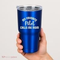 My Favorite Pilot Calls Me Mom Aviator Mother Aviation Gift Tumbler thumb 2