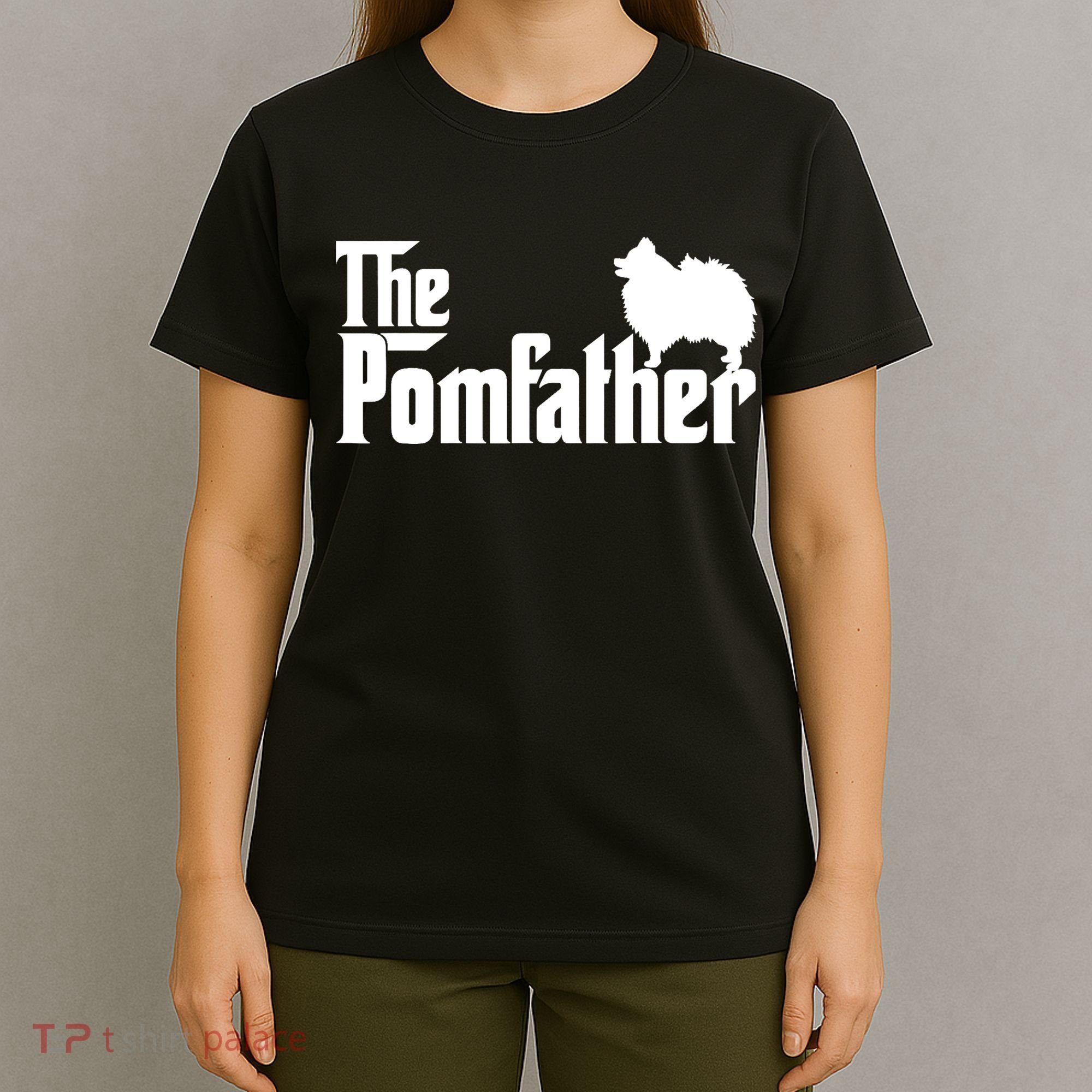 Mens Funny Pomeranian Father Dad The Pom Father Dog Lover TShirt T-Shirt