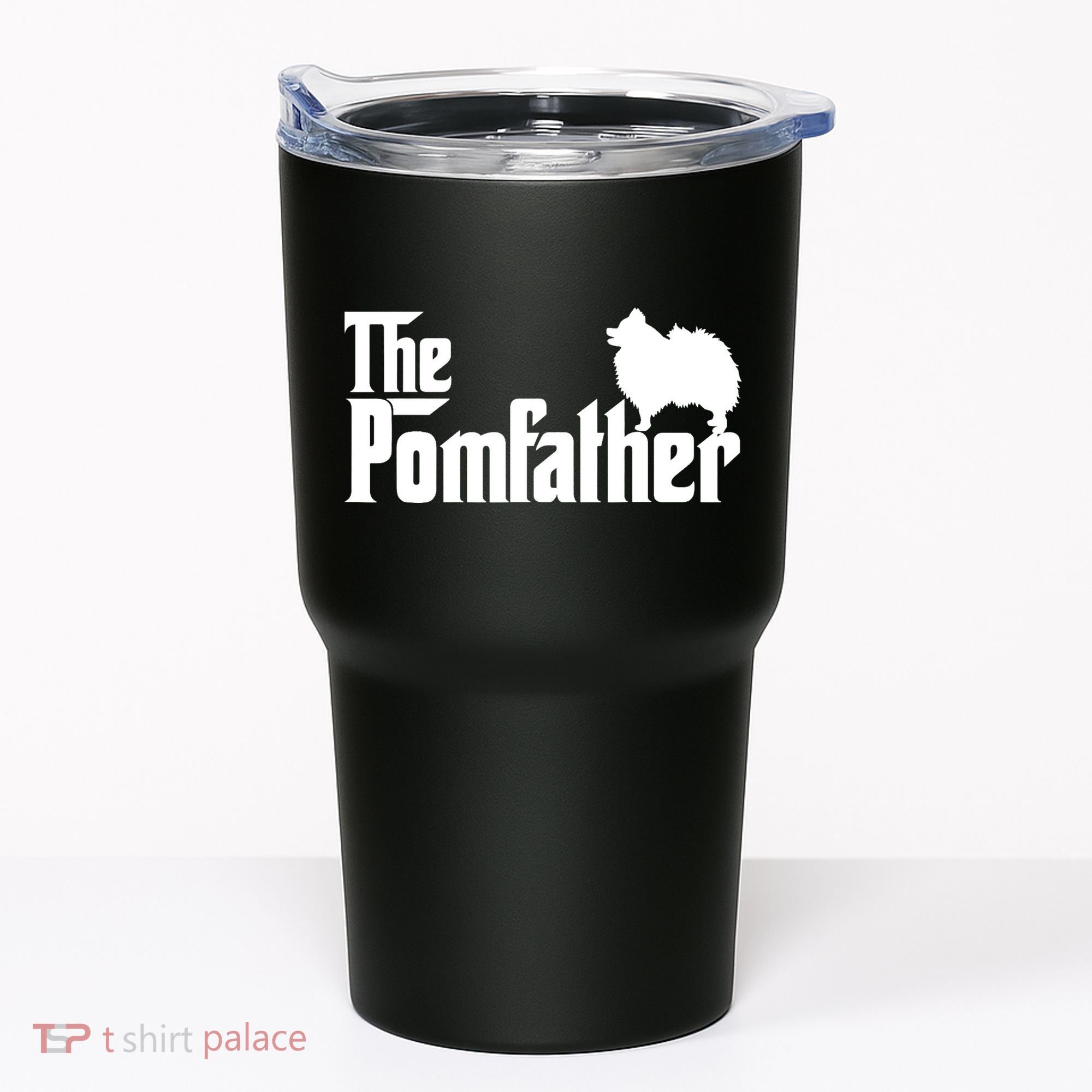 Mens Funny Pomeranian Father Dad The Pom Father Dog Lover TShirt Tumbler