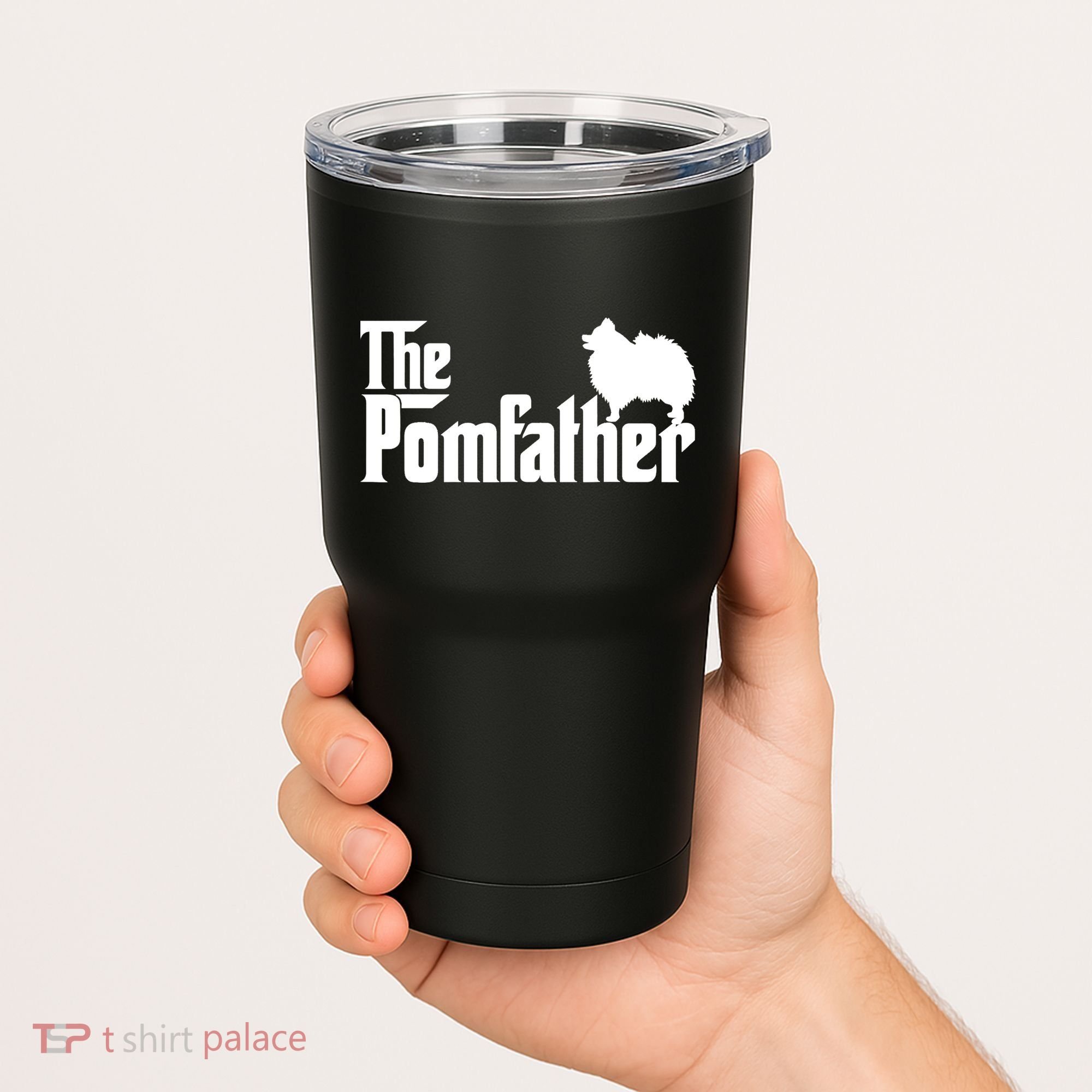Mens Funny Pomeranian Father Dad The Pom Father Dog Lover TShirt Tumbler
