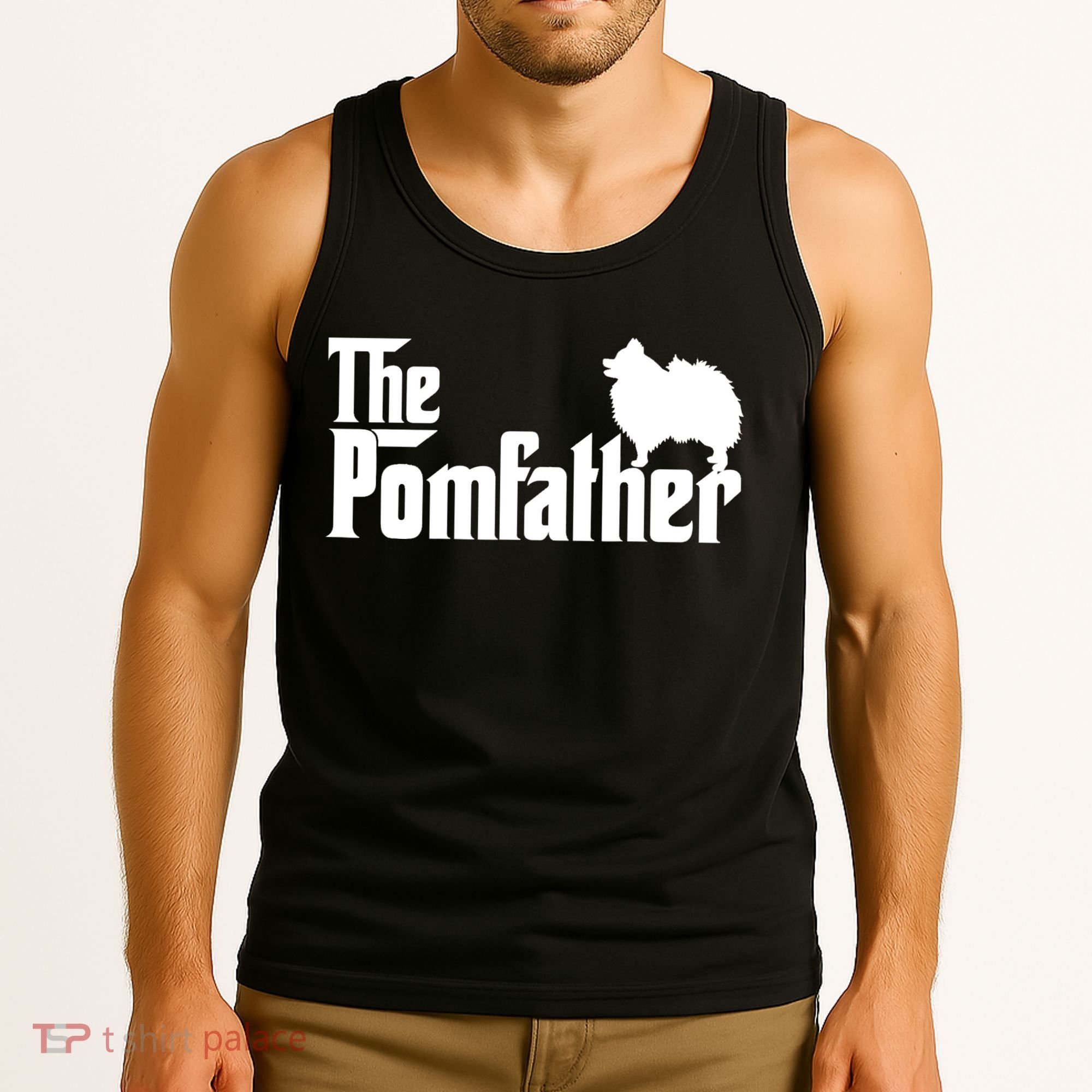 Mens Funny Pomeranian Father Dad The Pom Father Dog Lover TShirt Tank Top