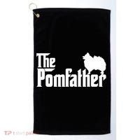 Mens Funny Pomeranian Father Dad The Pom Father Dog Lover TShirt Golf Towel thumb 0