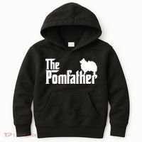 Mens Funny Pomeranian Father Dad The Pom Father Dog Lover TShirt Kids Hoodie thumb 0