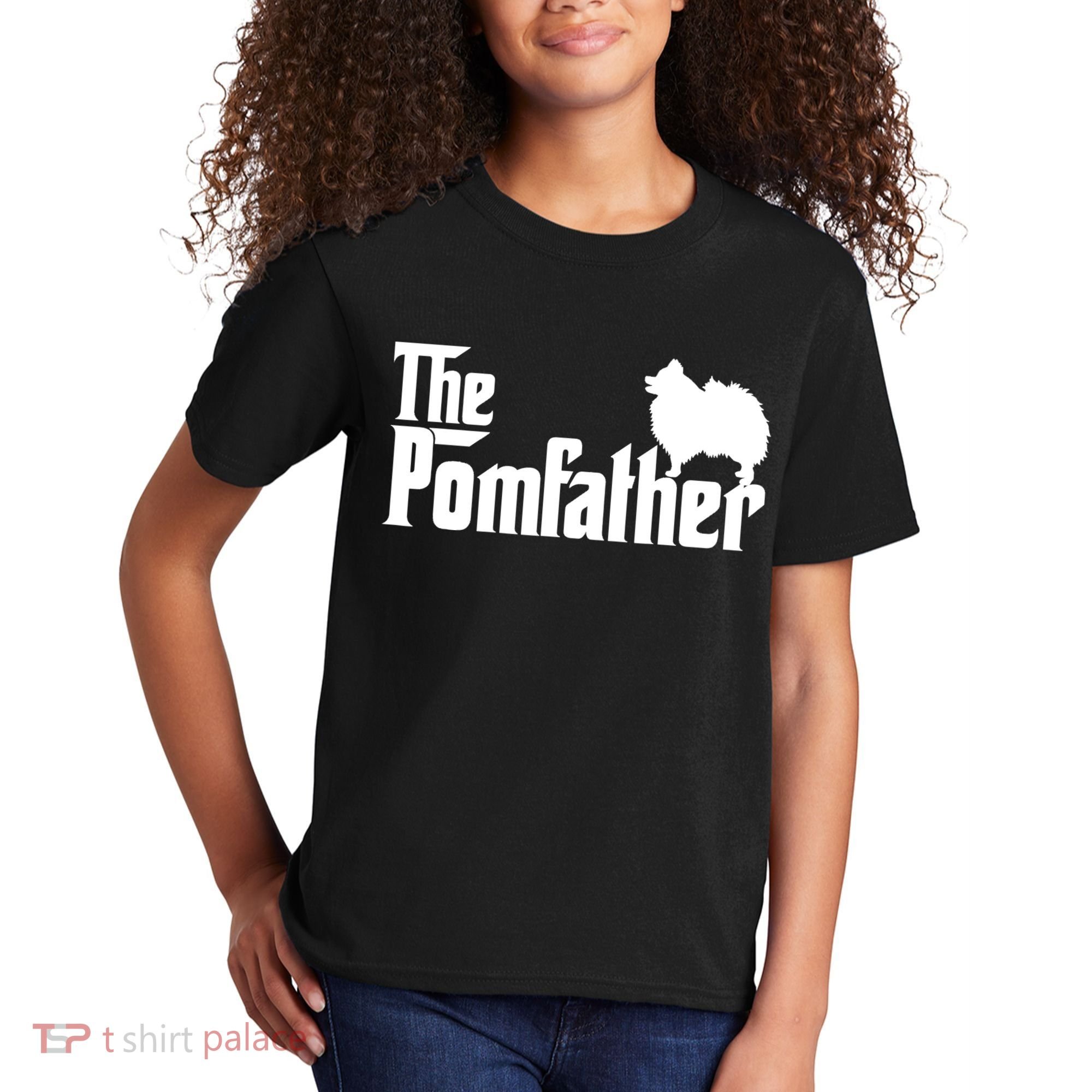 Mens Funny Pomeranian Father Dad The Pom Father Dog Lover TShirt Kids T-Shirt
