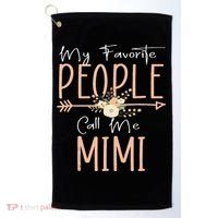 My Favorite People Call Me Mimi Mothers Day Floral Golf Towel thumb 0