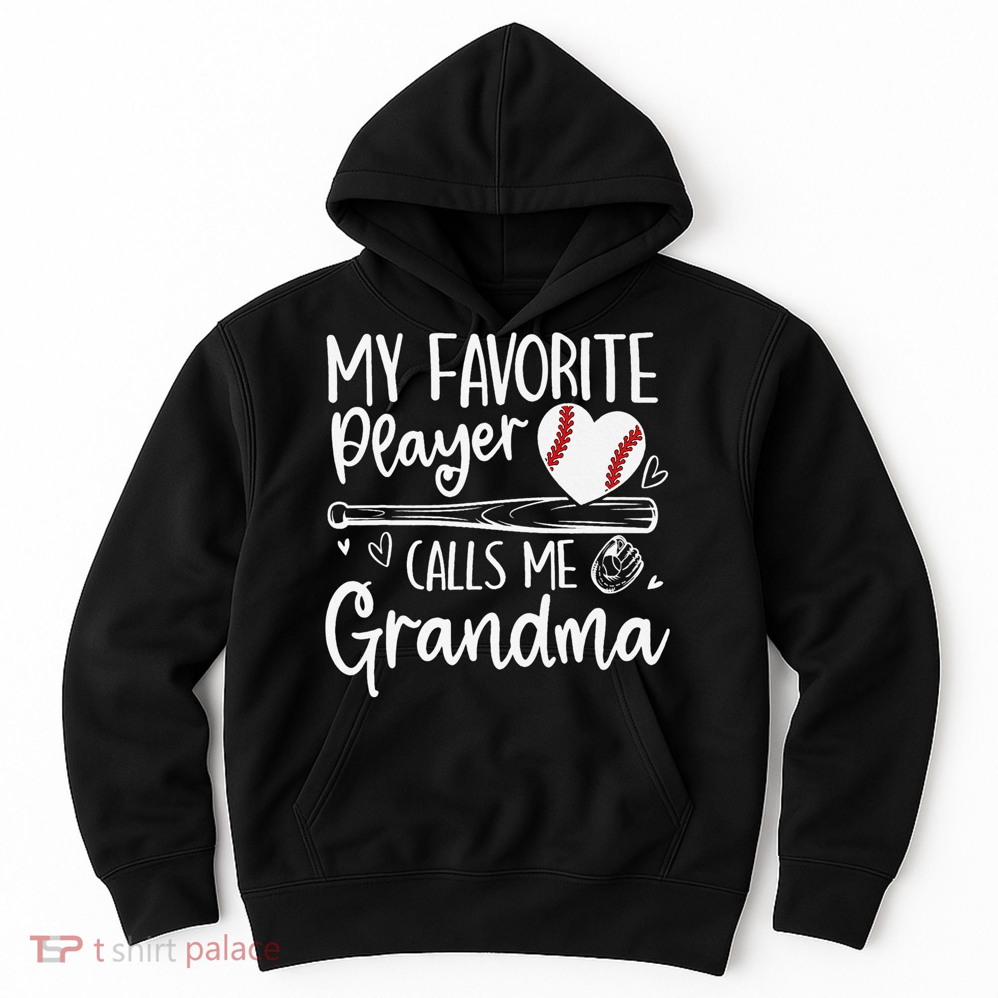 My Favorite Player Calls Me Grandma Baseball Heart Mothers Hoodie