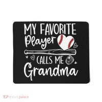 My Favorite Player Calls Me Grandma Baseball Heart Mothers Mousepad thumb 0