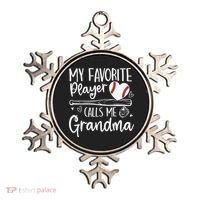 My Favorite Player Calls Me Grandma Baseball Heart Mothers Ornament thumb 0