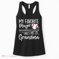My Favorite Player Calls Me Grandma Baseball Heart Mothers Women's Tank Top thumb 0