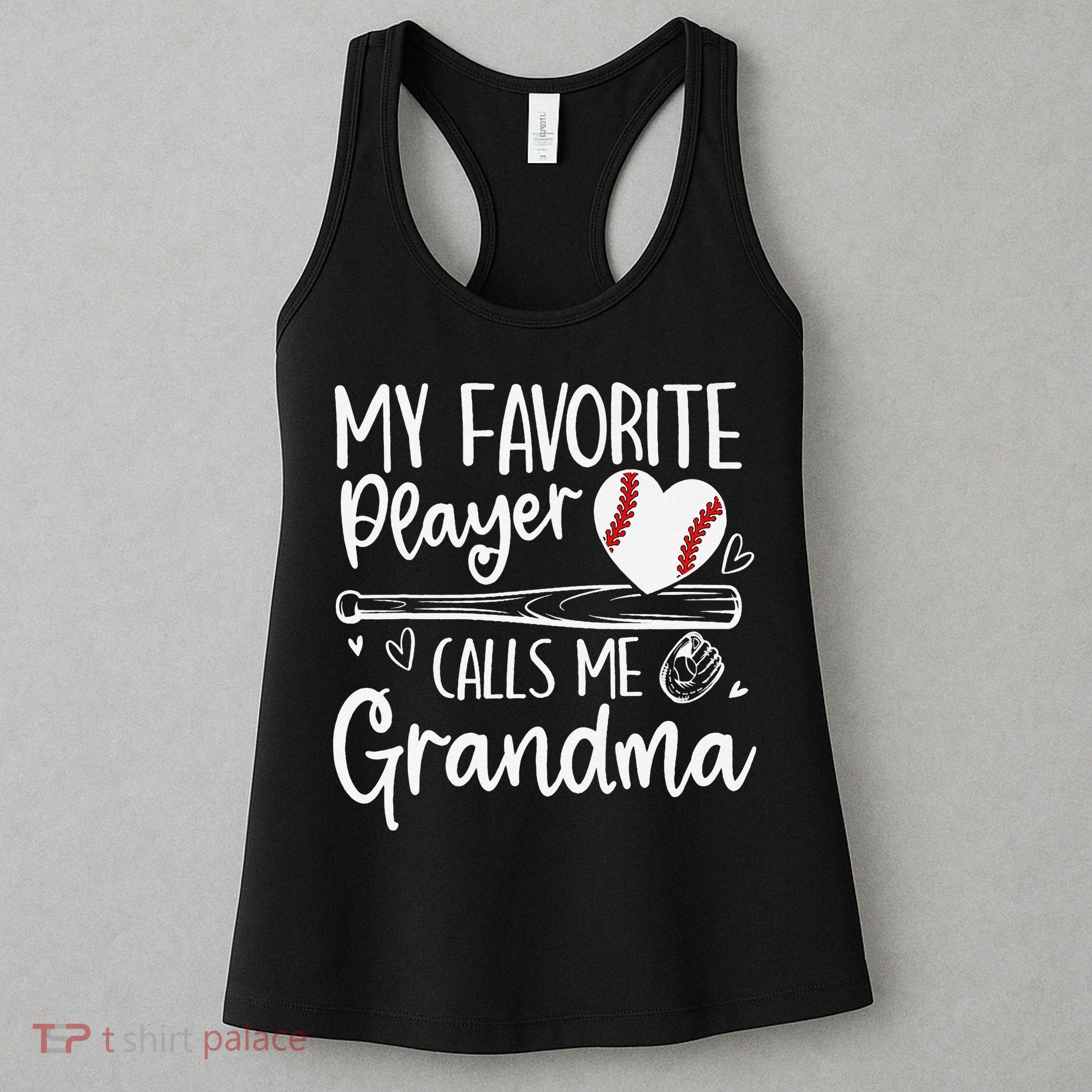 My Favorite Player Calls Me Grandma Baseball Heart Mothers Women's Tank Top