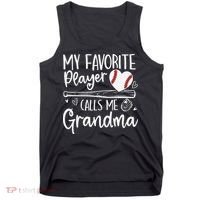 My Favorite Player Calls Me Grandma Baseball Heart Mothers Tank Top thumb 0