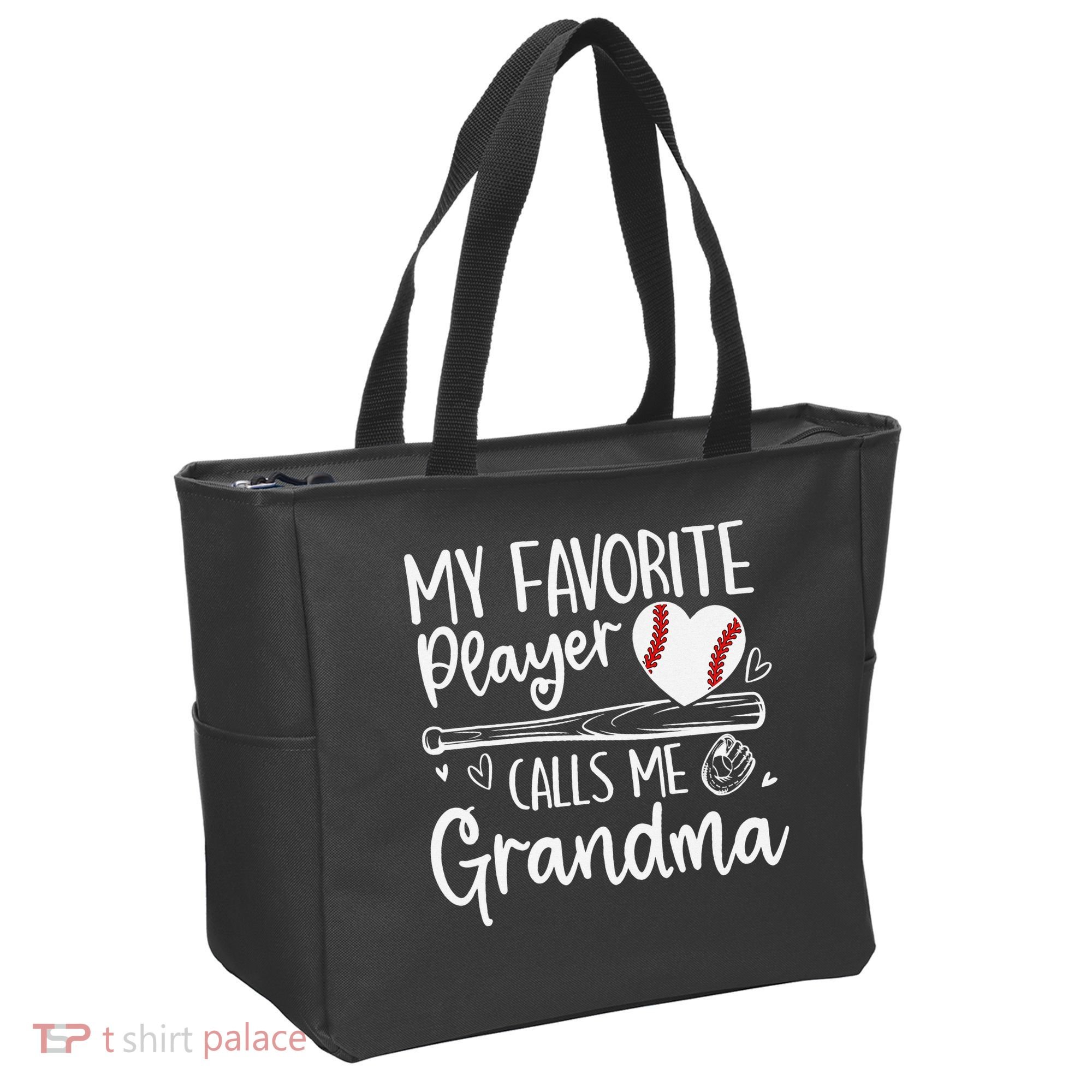 My Favorite Player Calls Me Grandma Baseball Heart Mothers Tote Bag