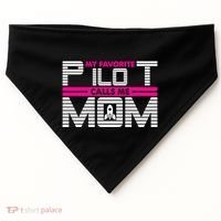 My Favorite Pilot Calls Me Mom To The Mars With Rocket Gift USA-Made Doggie Bandana thumb 0