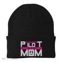 My Favorite Pilot Calls Me Mom To The Mars With Rocket Gift Beanie thumb 0
