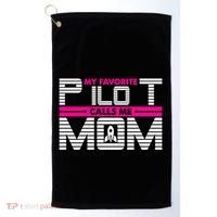 My Favorite Pilot Calls Me Mom To The Mars With Rocket Gift Golf Towel thumb 0