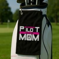 My Favorite Pilot Calls Me Mom To The Mars With Rocket Gift Golf Towel thumb 2