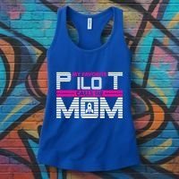 My Favorite Pilot Calls Me Mom To The Mars With Rocket Gift Women's Tank Top thumb 3