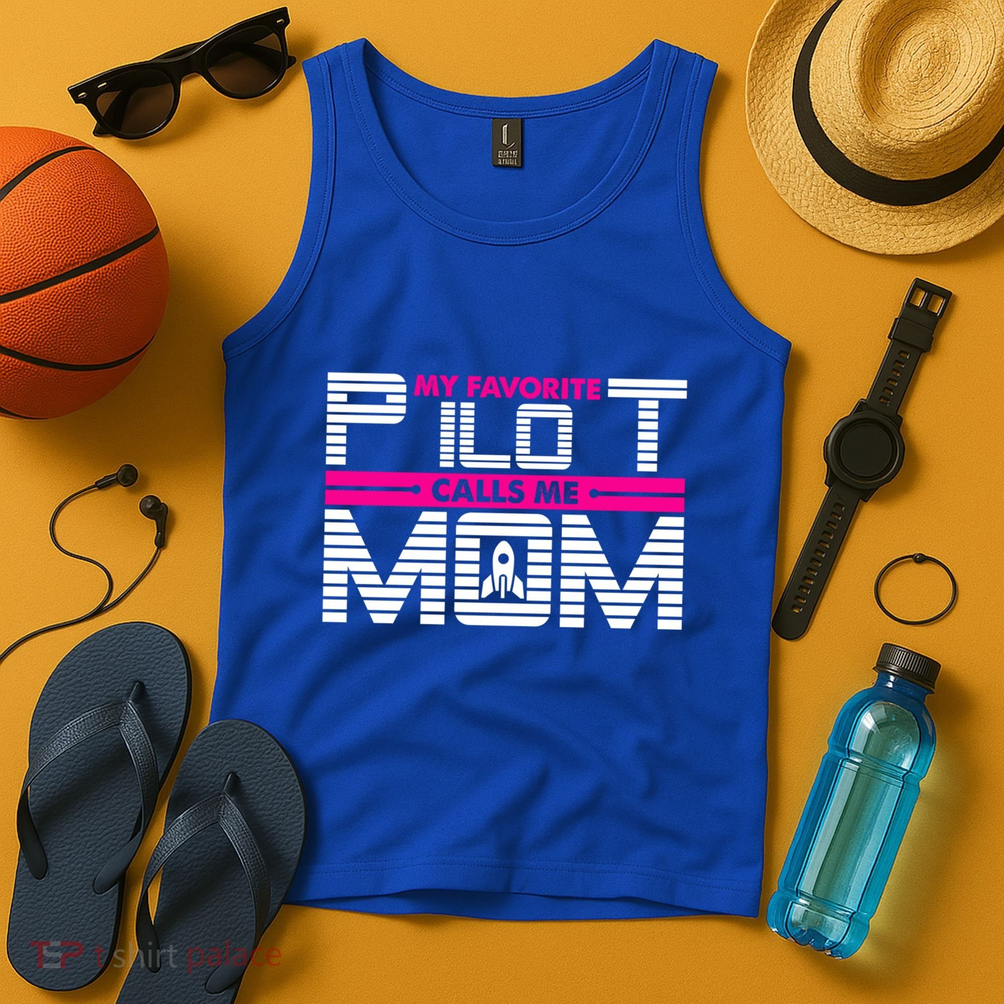 My Favorite Pilot Calls Me Mom To The Mars With Rocket Gift Tank Top