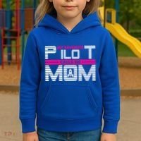 My Favorite Pilot Calls Me Mom To The Mars With Rocket Gift Kids Hoodie thumb 3