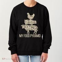 My Food Pyramid Funny Bbq Cow Pig Chicken Women's Sweatshirt thumb 0