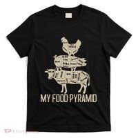 My Food Pyramid Funny Bbq Cow Pig Chicken T-Shirt thumb 0